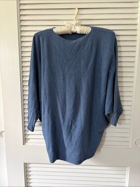 Cozy soft slate Blue Women's Lightweight Batwing Sweater